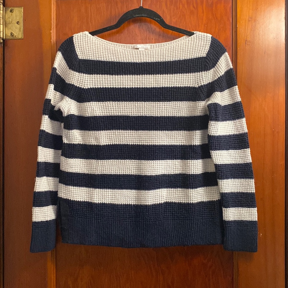 GAP Cream and Navy Striped Sweater